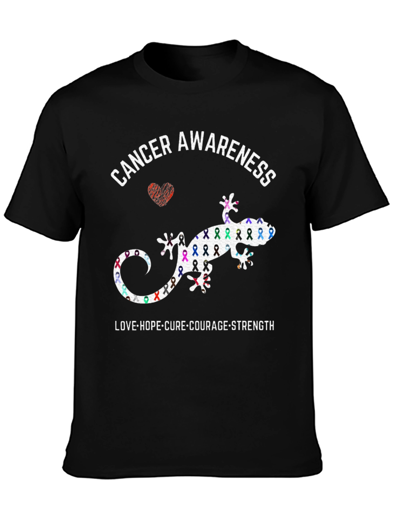 Cancer Awareness Lizard Graphic T-Shirt