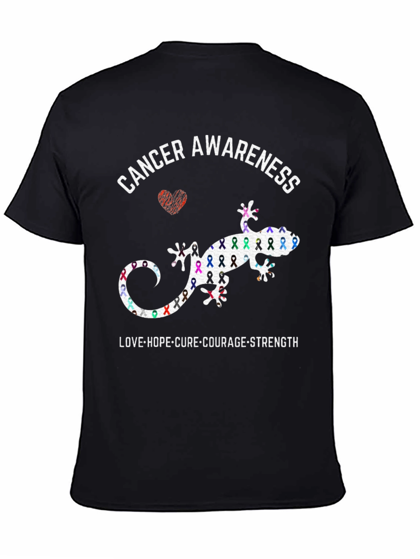 Cancer Awareness Lizard Graphic T-Shirt