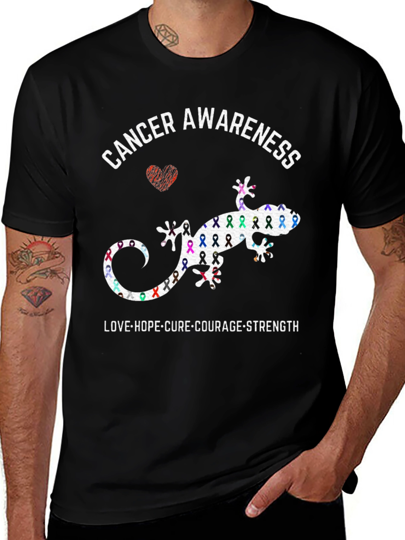 Cancer Awareness Lizard Graphic T-Shirt
