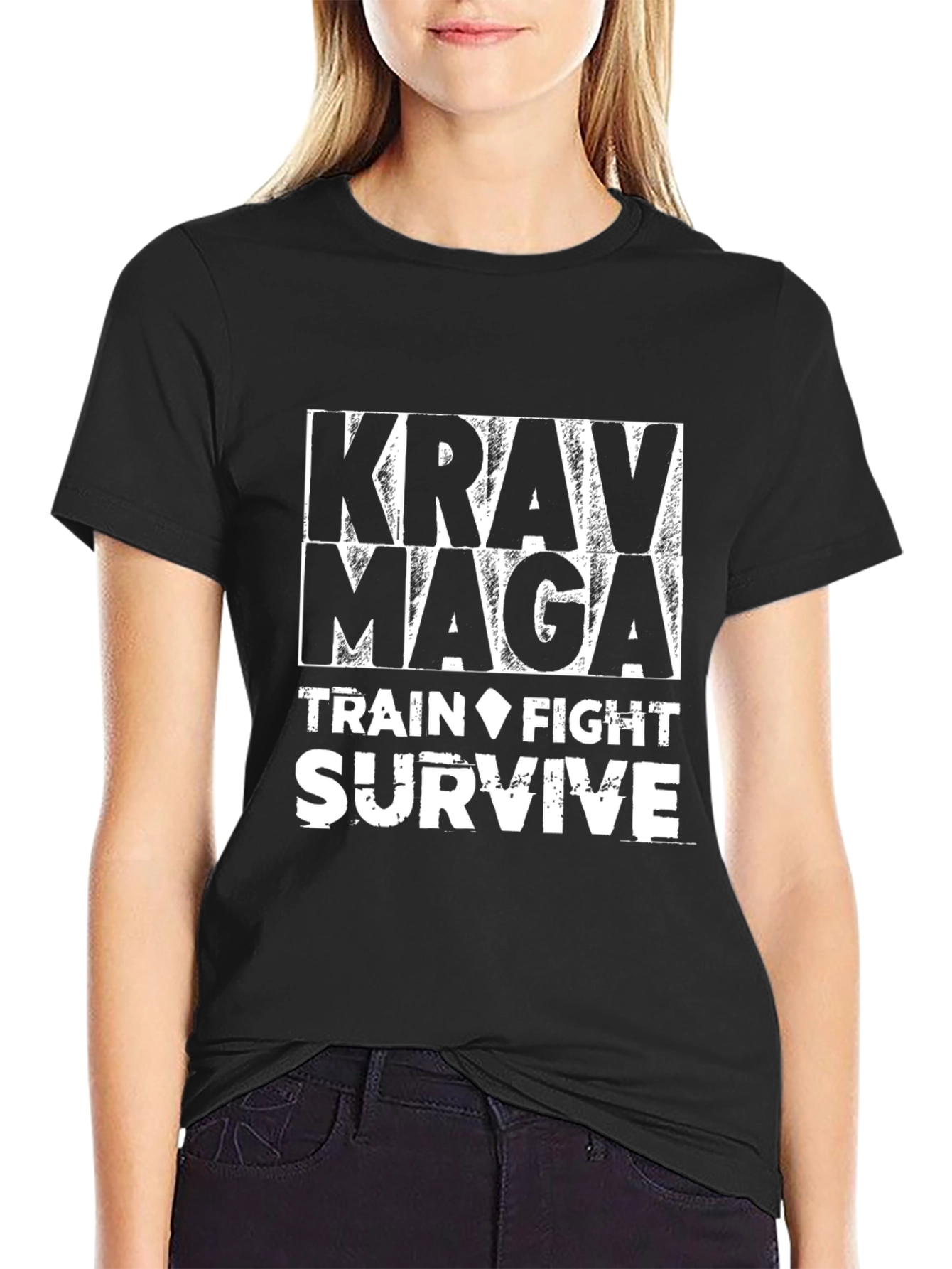 Krav Maga Train Fight Survive Graphic Tee