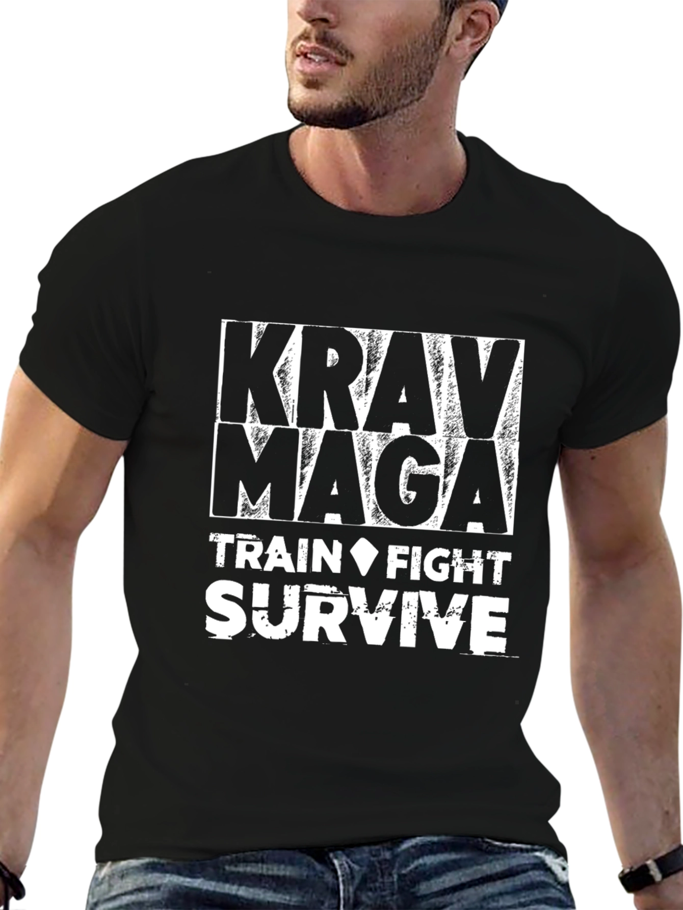 Krav Maga Train Fight Survive Graphic Tee