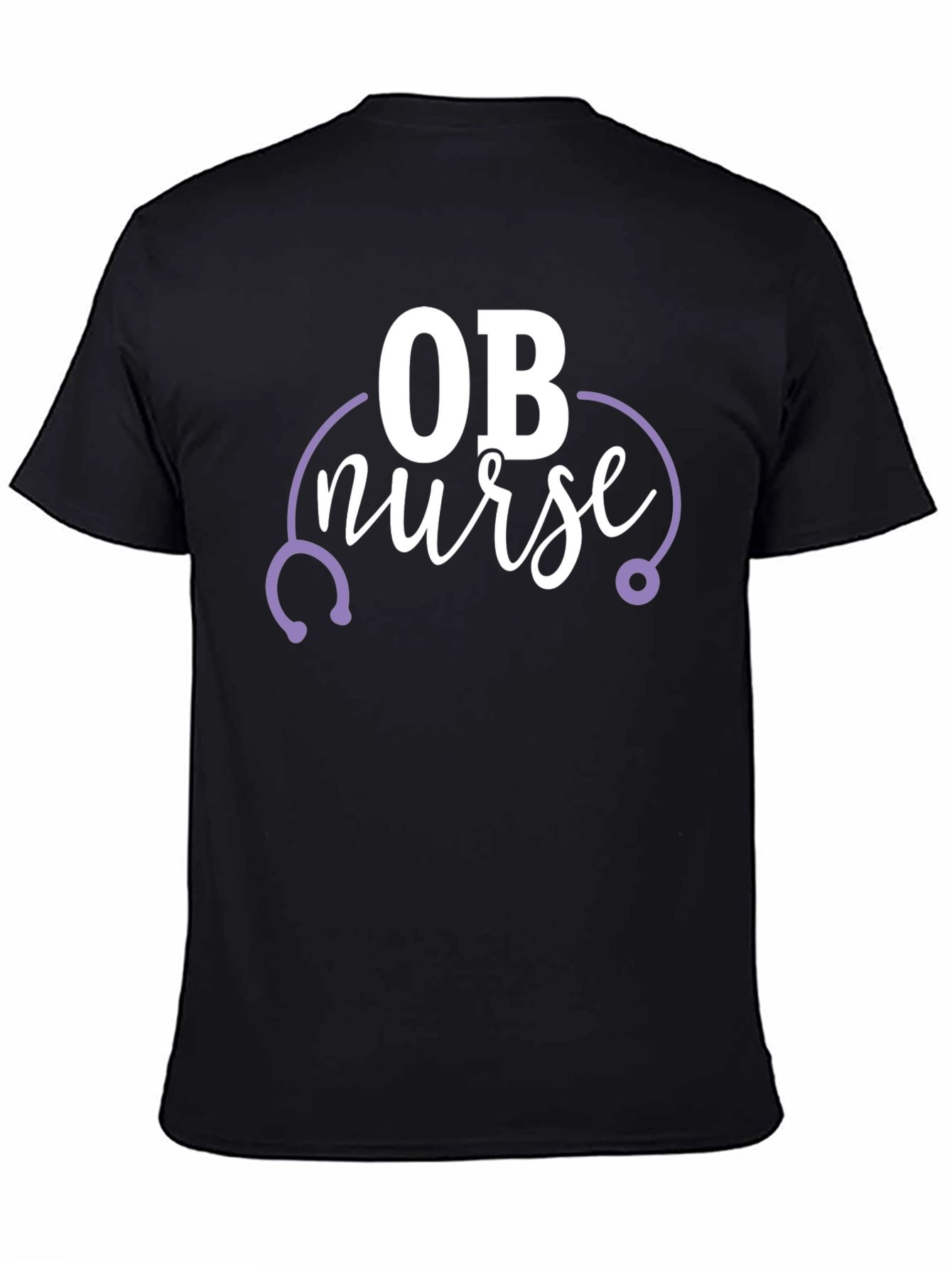 OB Nurse Graphic T-Shirt - Black Crew Neck