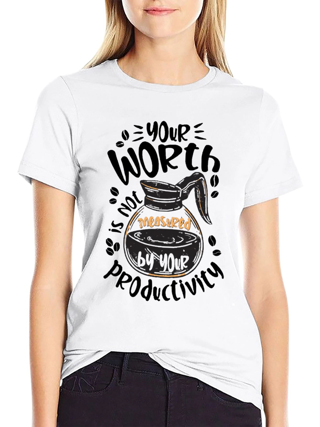 Coffee Lover T-Shirt: Your Worth Not Productivity
