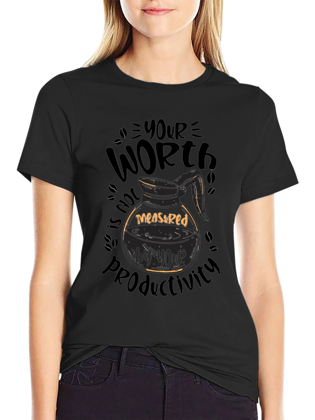 Coffee Lover T-Shirt: Your Worth Not Productivity