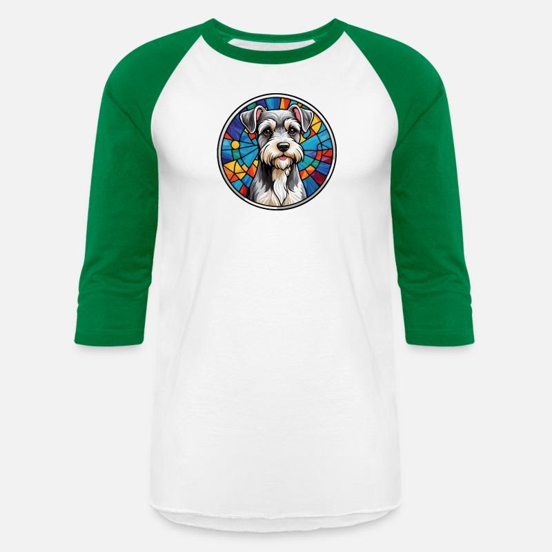 Schnauzer in Stained Glass Window