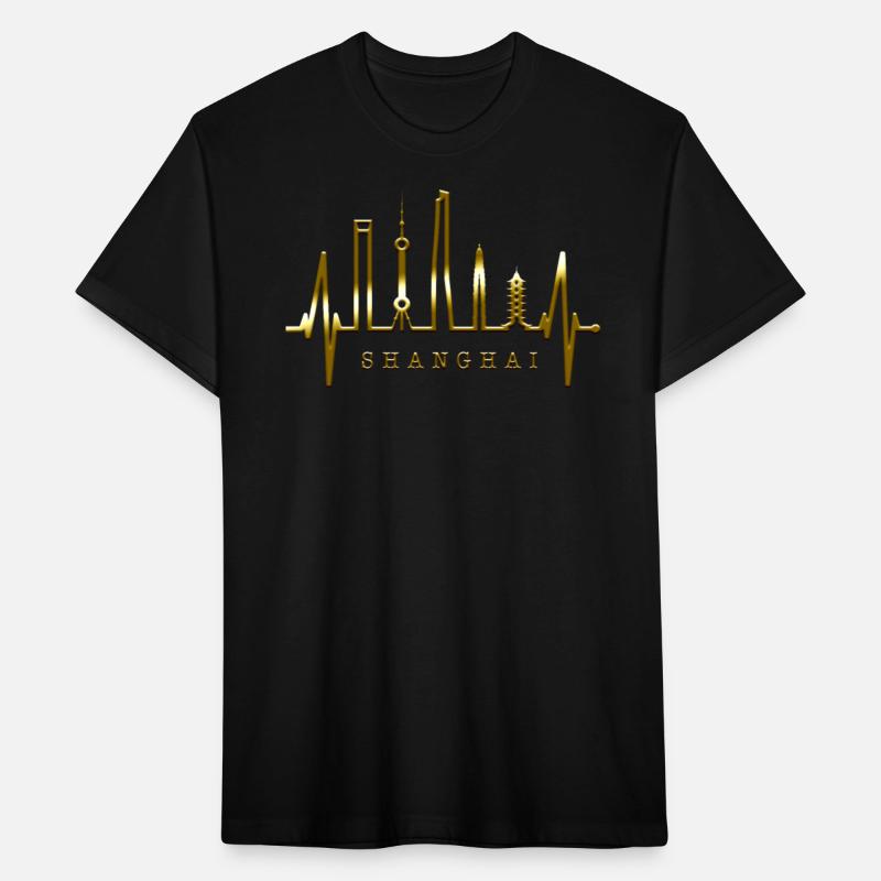 Shanghai Skyline Heartbeat Heart China I Love Asia