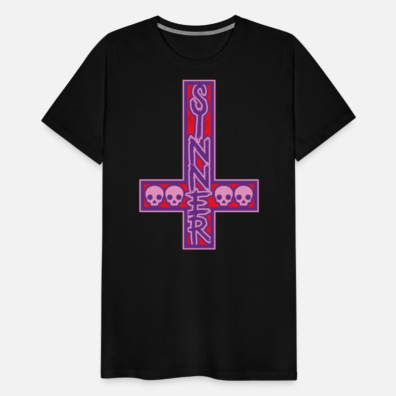 Sinner On Inverted Cross Pink & Purple