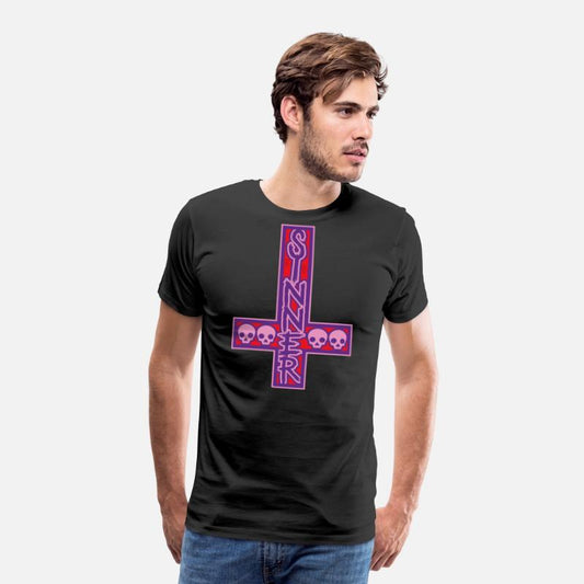 Sinner On Inverted Cross Pink & Purple