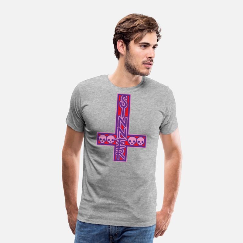Sinner On Inverted Cross Pink & Purple