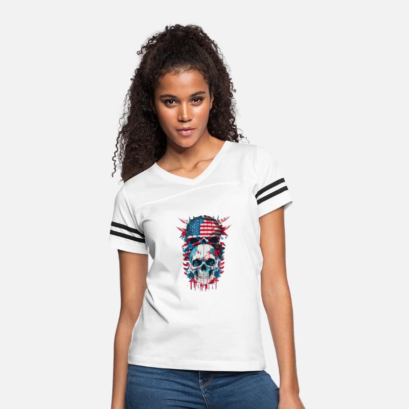 Skull America Shirt American Flag face evil death