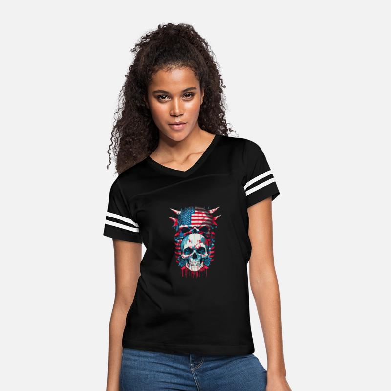 Skull America Shirt American Flag face evil death