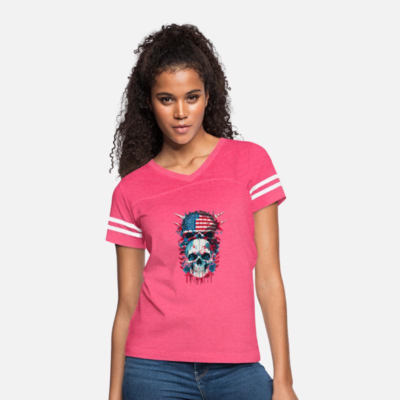 Skull America Shirt American Flag face evil death
