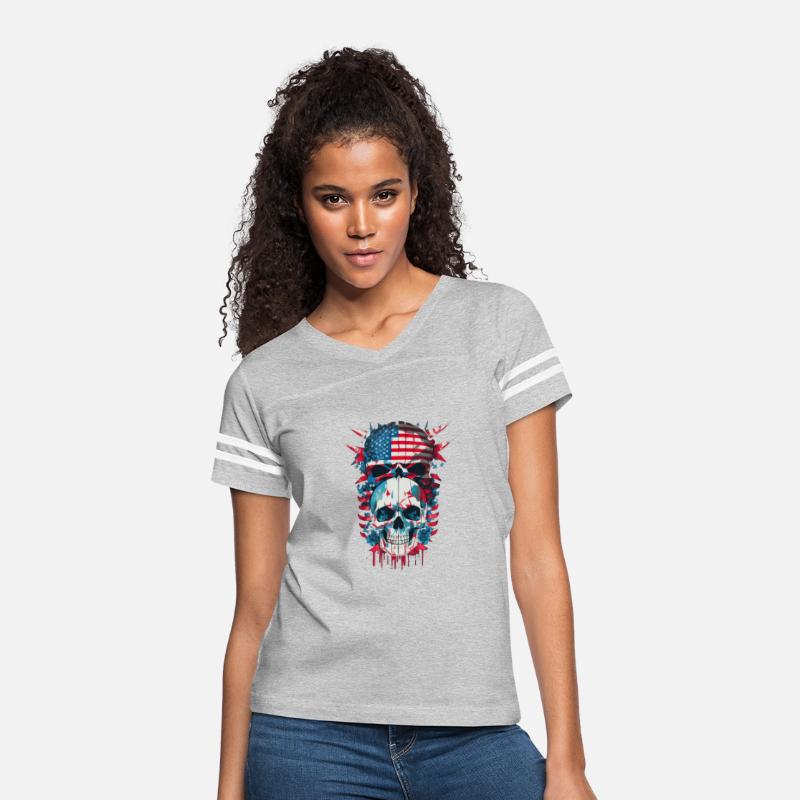 Skull America Shirt American Flag face evil death