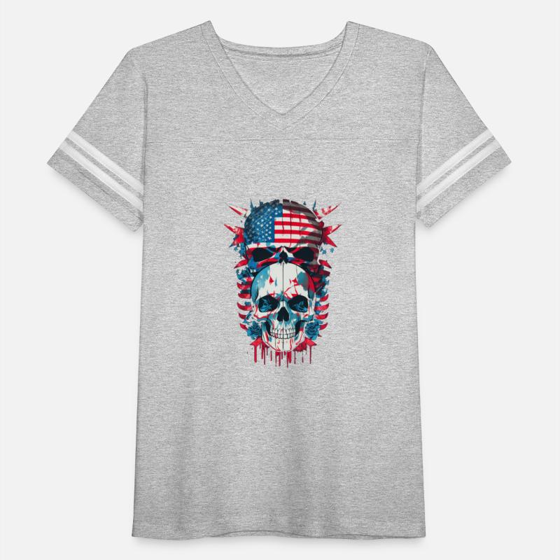 Skull America Shirt American Flag face evil death