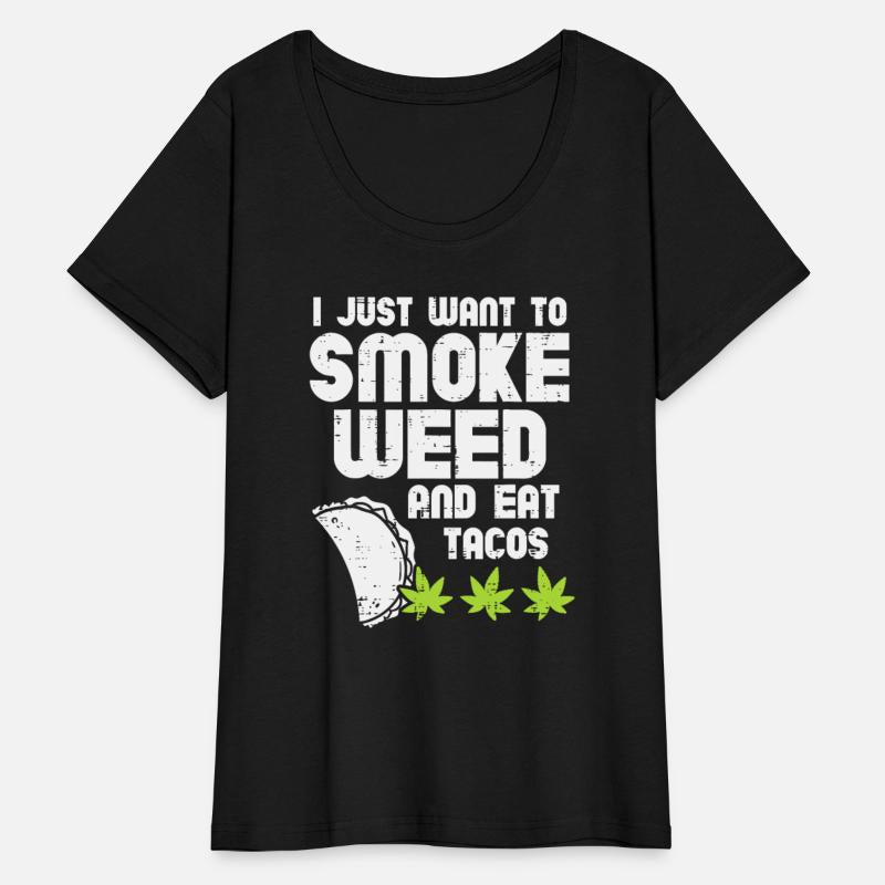 Smoke Weed Eat Tacos Funny Cinco De Mayo Cannabis