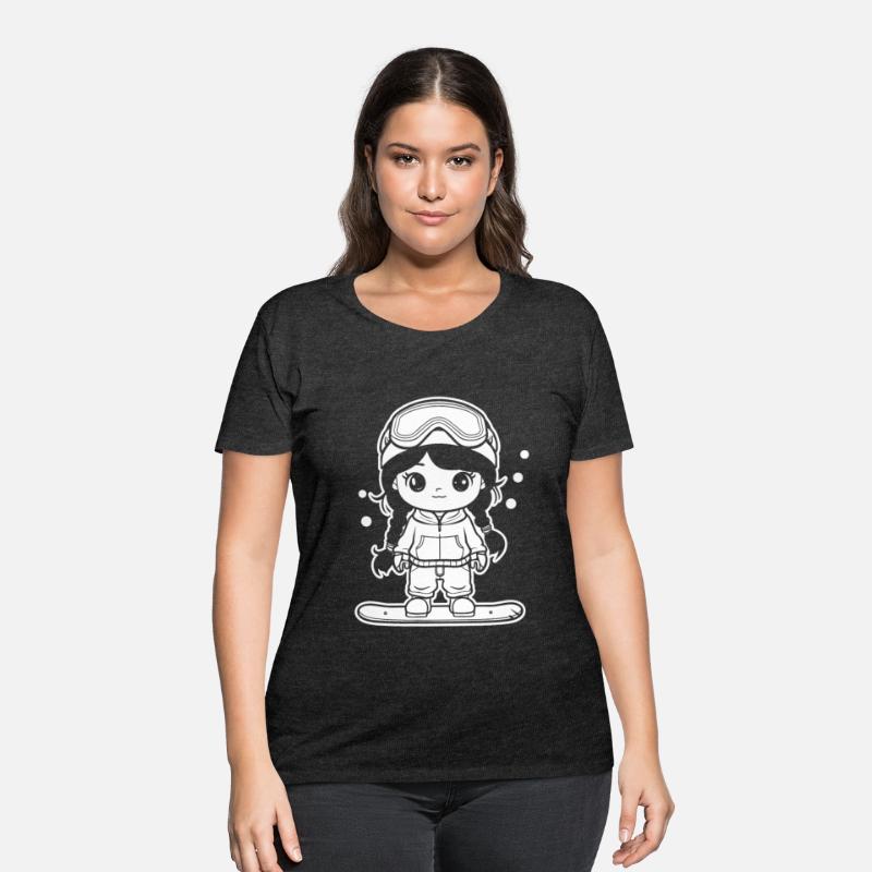 Snowboarding Girl Cartoon Look