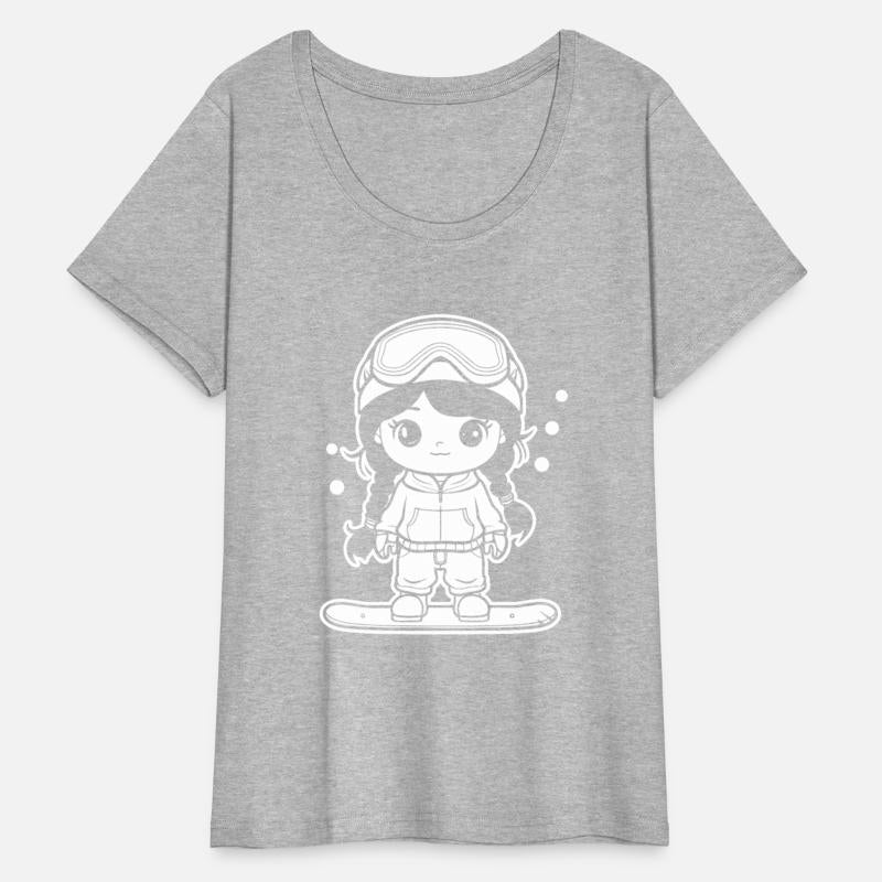 Snowboarding Girl Cartoon Look