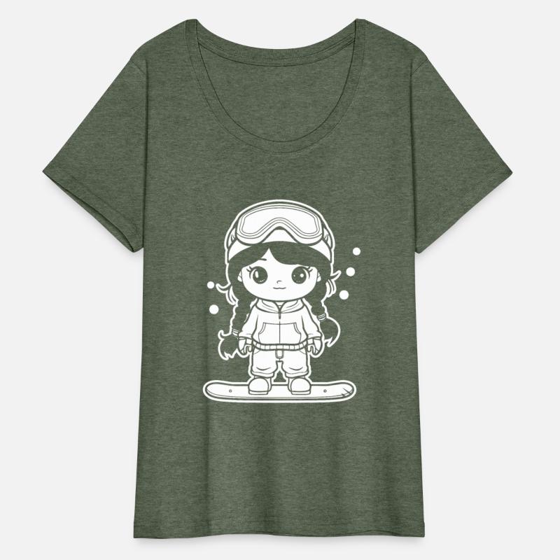 Snowboarding Girl Cartoon Look