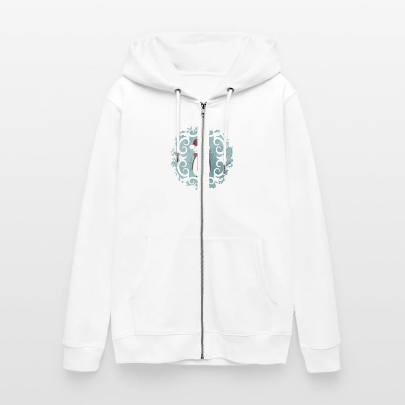 Snowman in Santa Claus look in winter