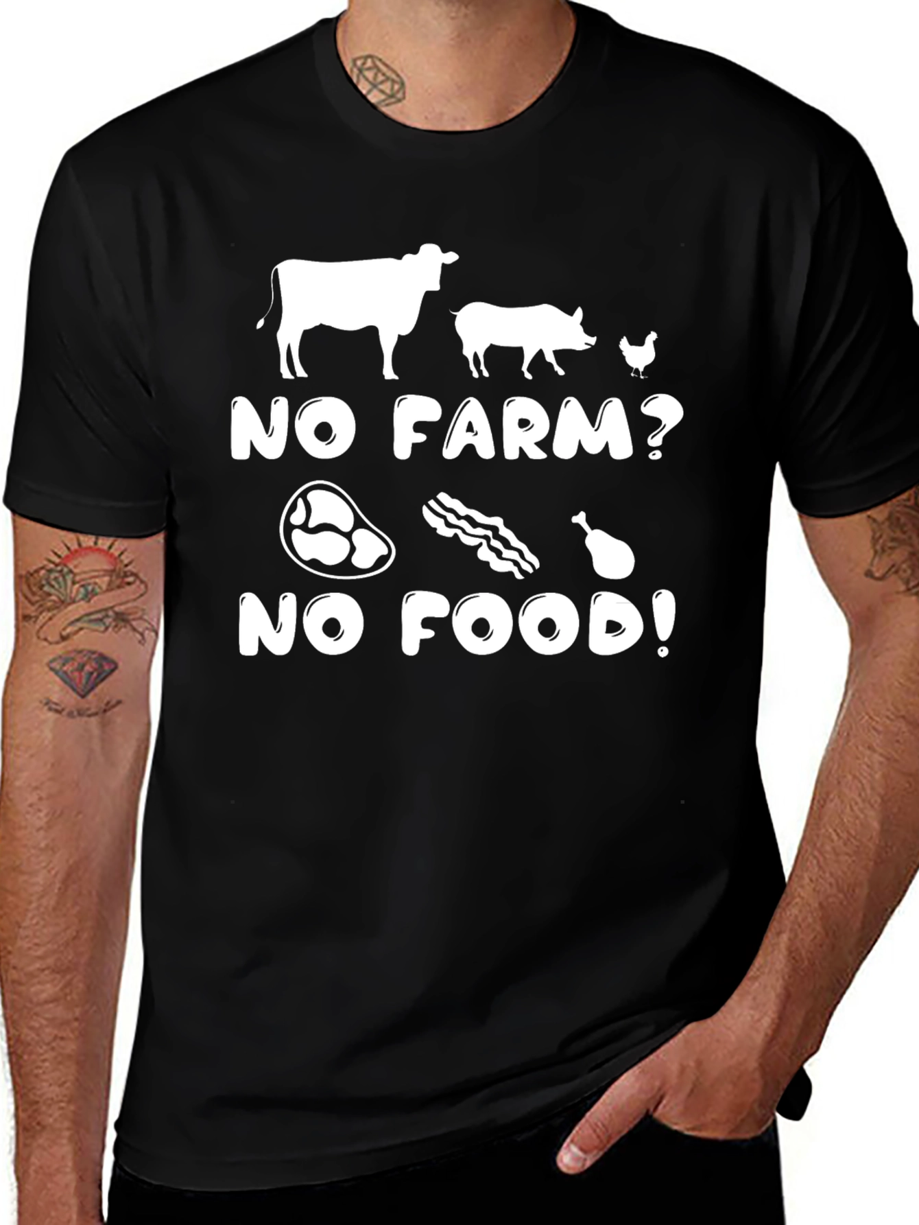 No Farm No Food T-Shirt - Farm Animal Tee