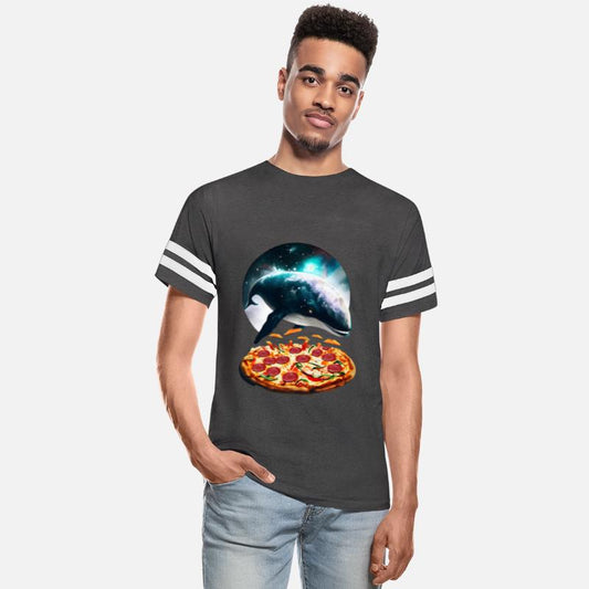Space whale surrounded by pizzas
