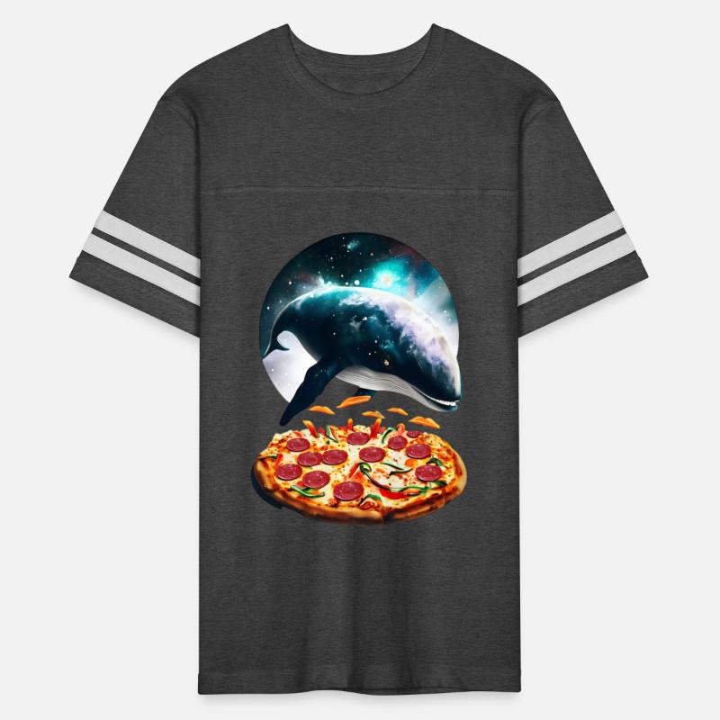 Space whale surrounded by pizzas