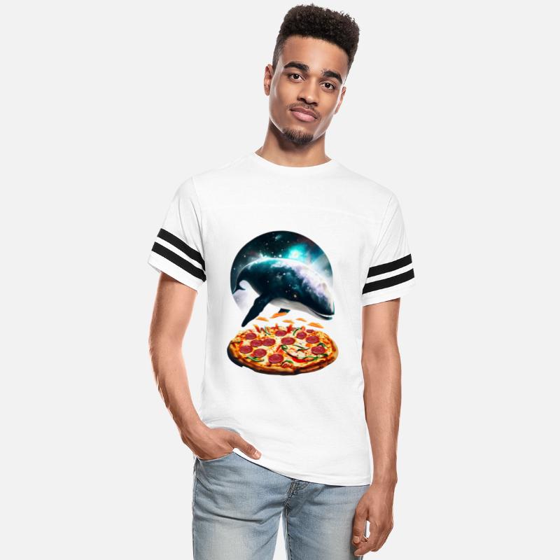 Space whale surrounded by pizzas