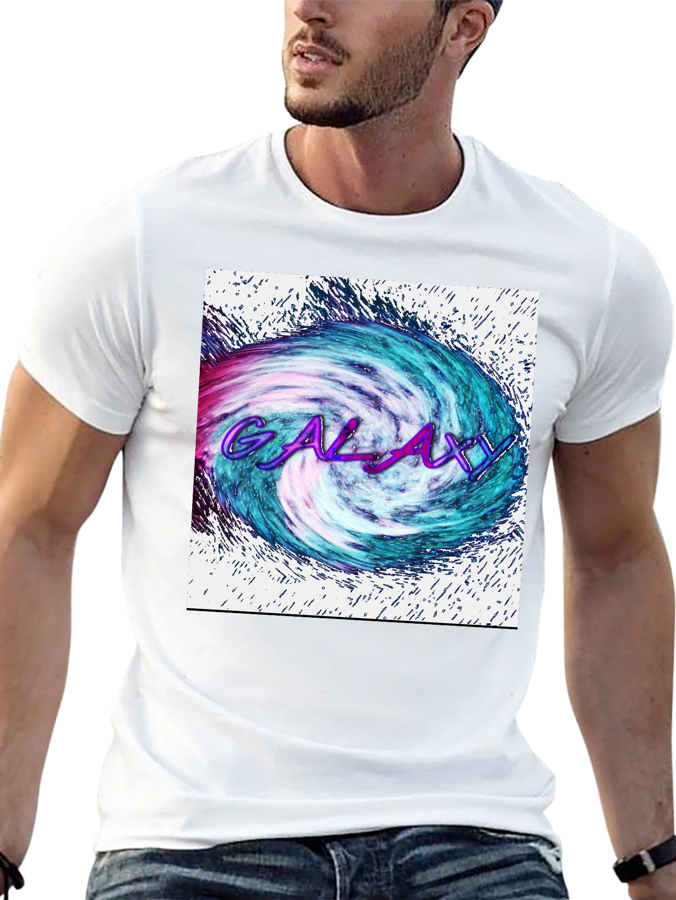 Galaxy Graphic Tee - Black Cotton Blend