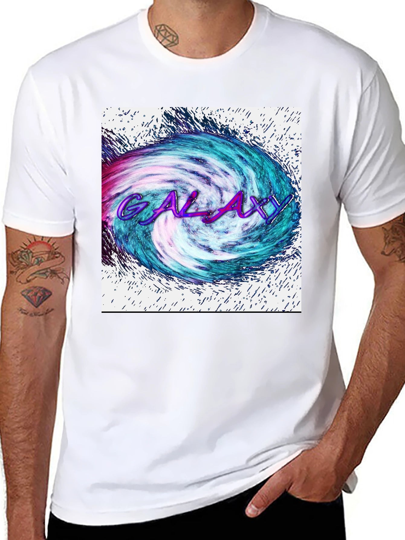 Galaxy Graphic Tee - Black Cotton Blend