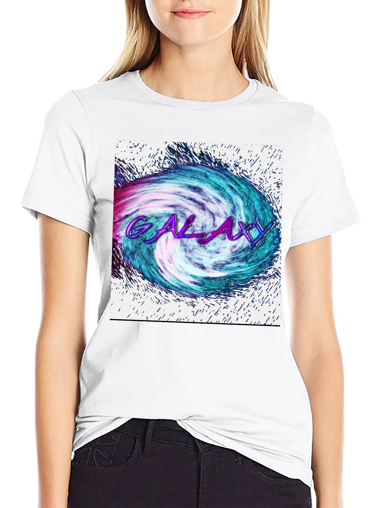 Galaxy Graphic Tee - Black Cotton Blend