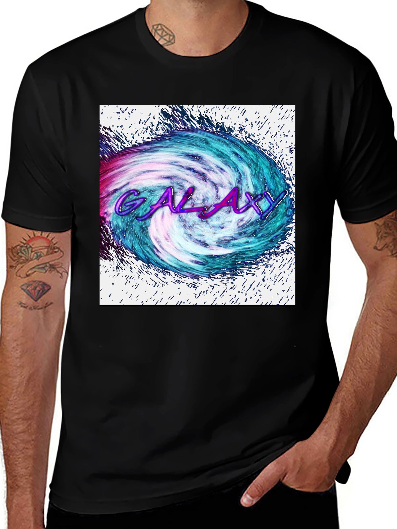 Galaxy Graphic Tee - Black Cotton Blend