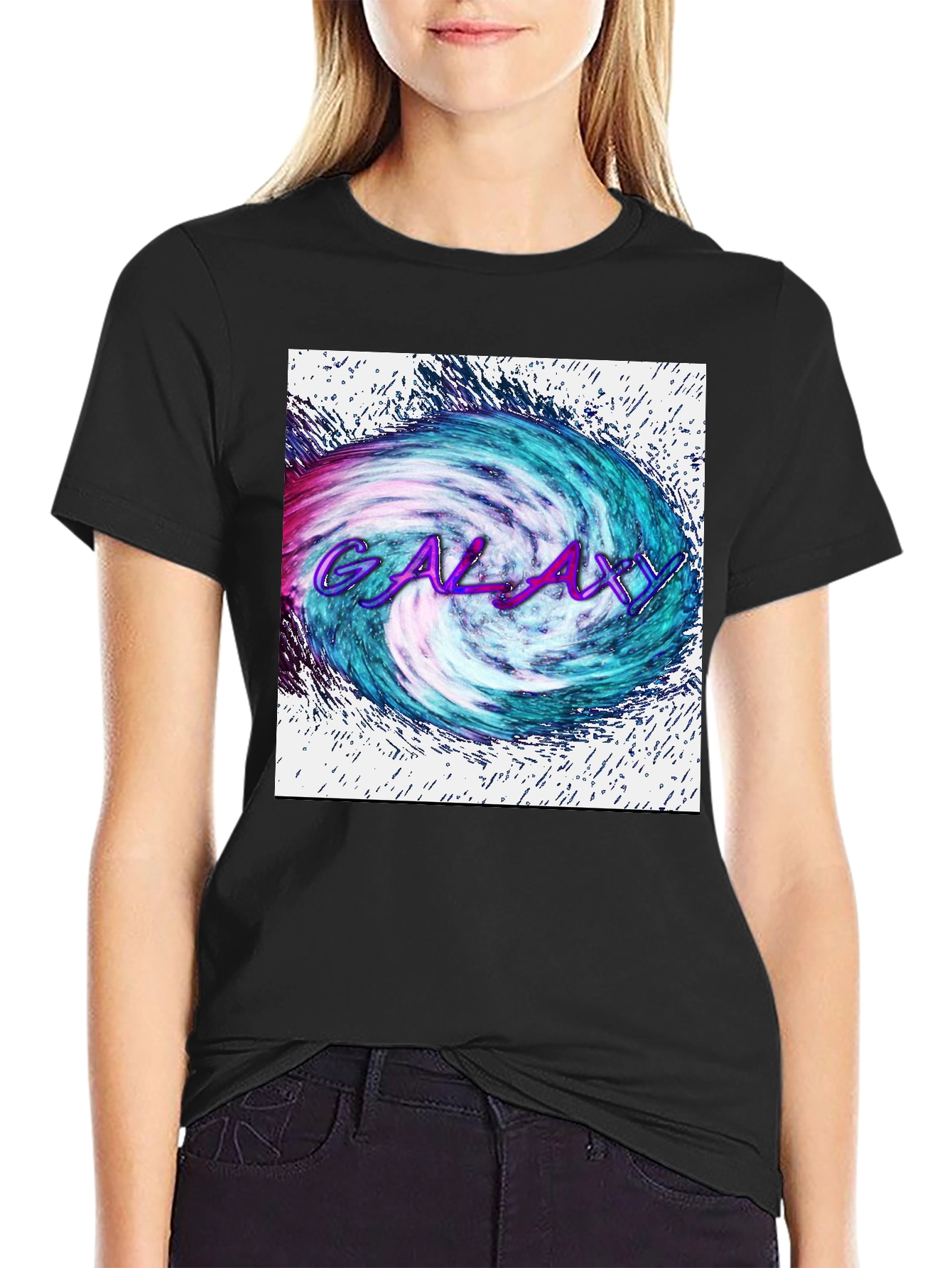 Galaxy Graphic Tee - Black Cotton Blend