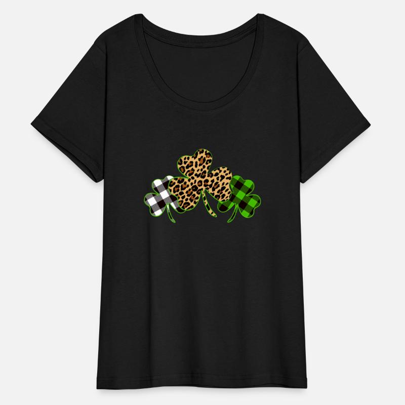 St Patricks Day Leopard Print Plaid Shamrock