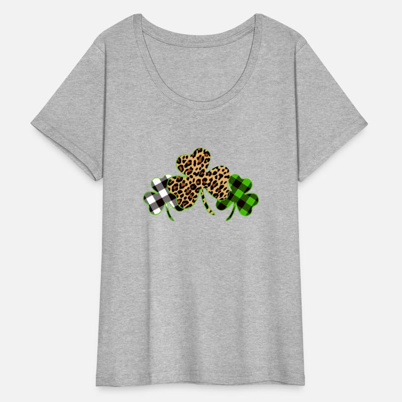 St Patricks Day Leopard Print Plaid Shamrock