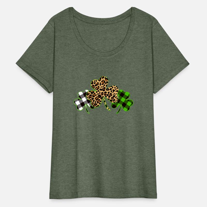 St Patricks Day Leopard Print Plaid Shamrock