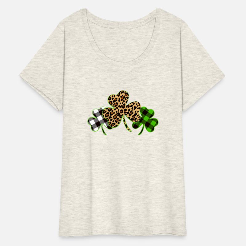 St Patricks Day Leopard Print Plaid Shamrock