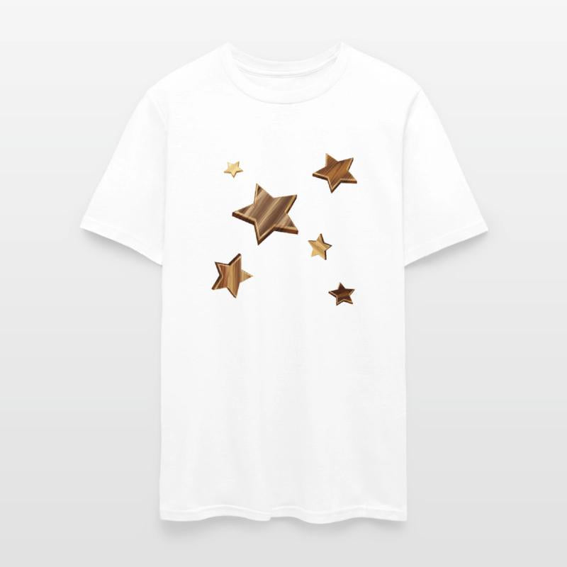 Stars in dark wood look with grain