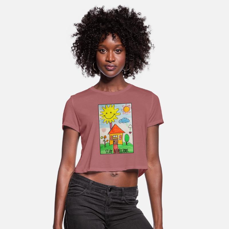 STAY REBELLIOUS: Crayon Kids Drawing - House, Sun