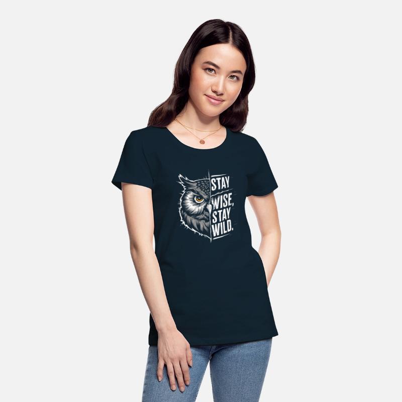 stay wise ,stay wild with half owl face