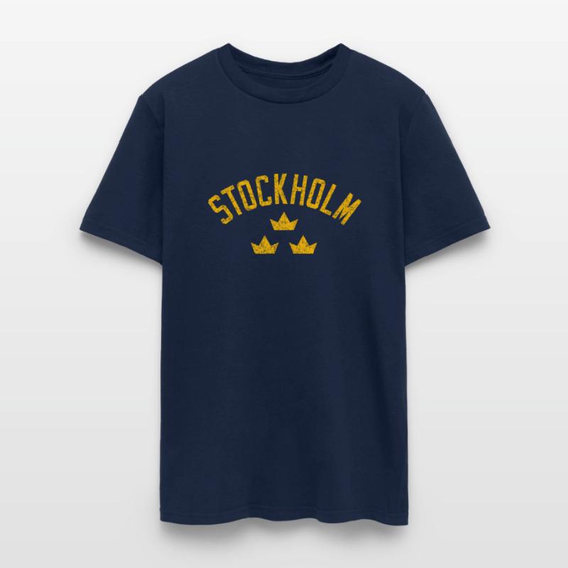 Stockholm Text Crowns Distressed Amber Print