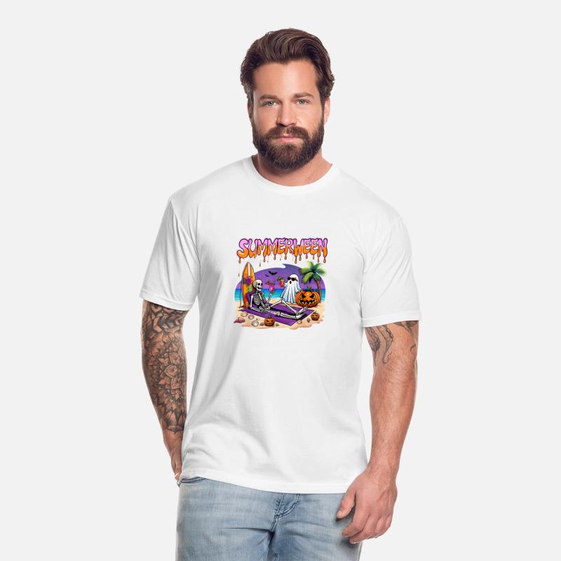 Summerween Skeleton Ghost Beach Funny Spooky Hallo