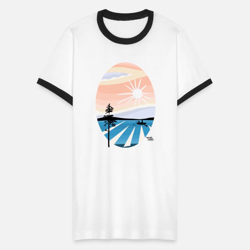 Sunset rowingboat fishing