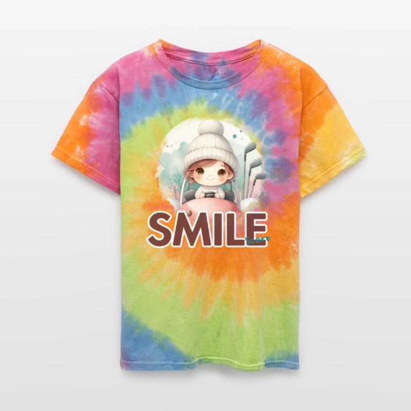 Swing, Smile, Score - Girl driving a golf cart