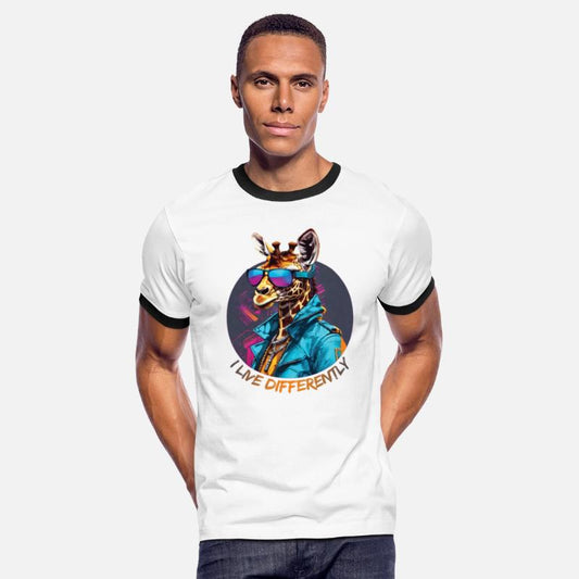 Synthwave giraffe in sunglasses