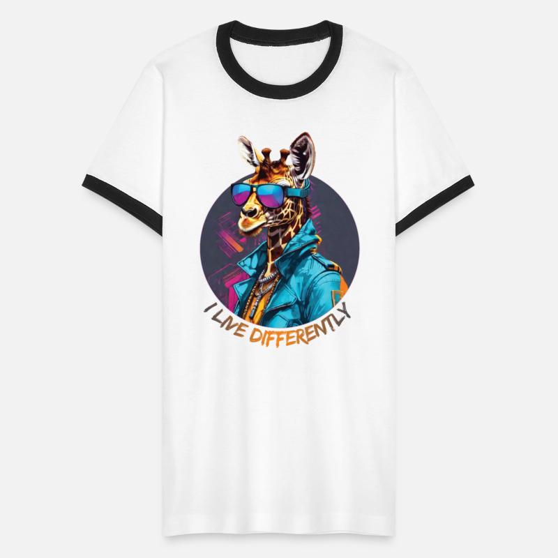 Synthwave giraffe in sunglasses