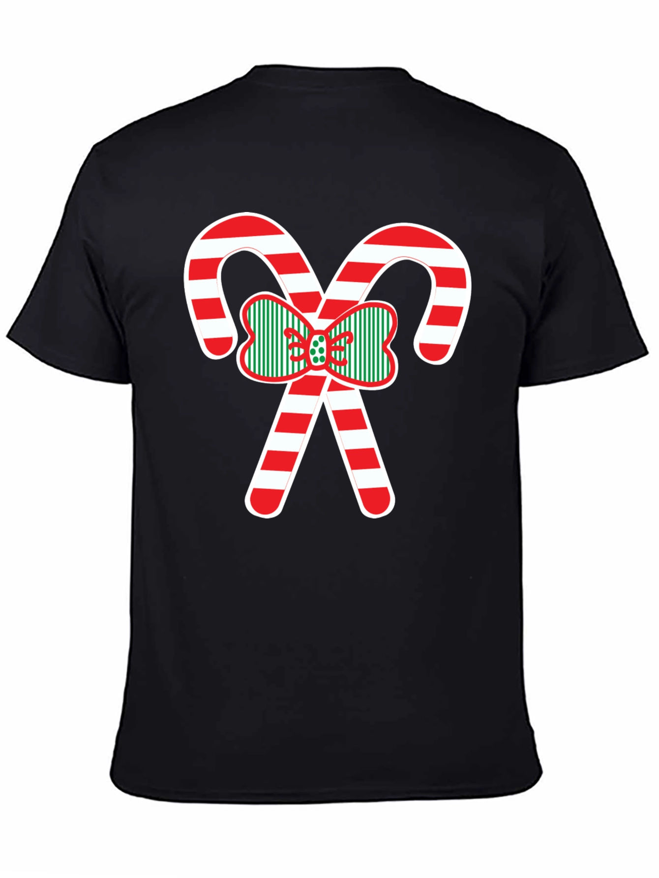 Christmas Candy Cane Bow T-Shirt