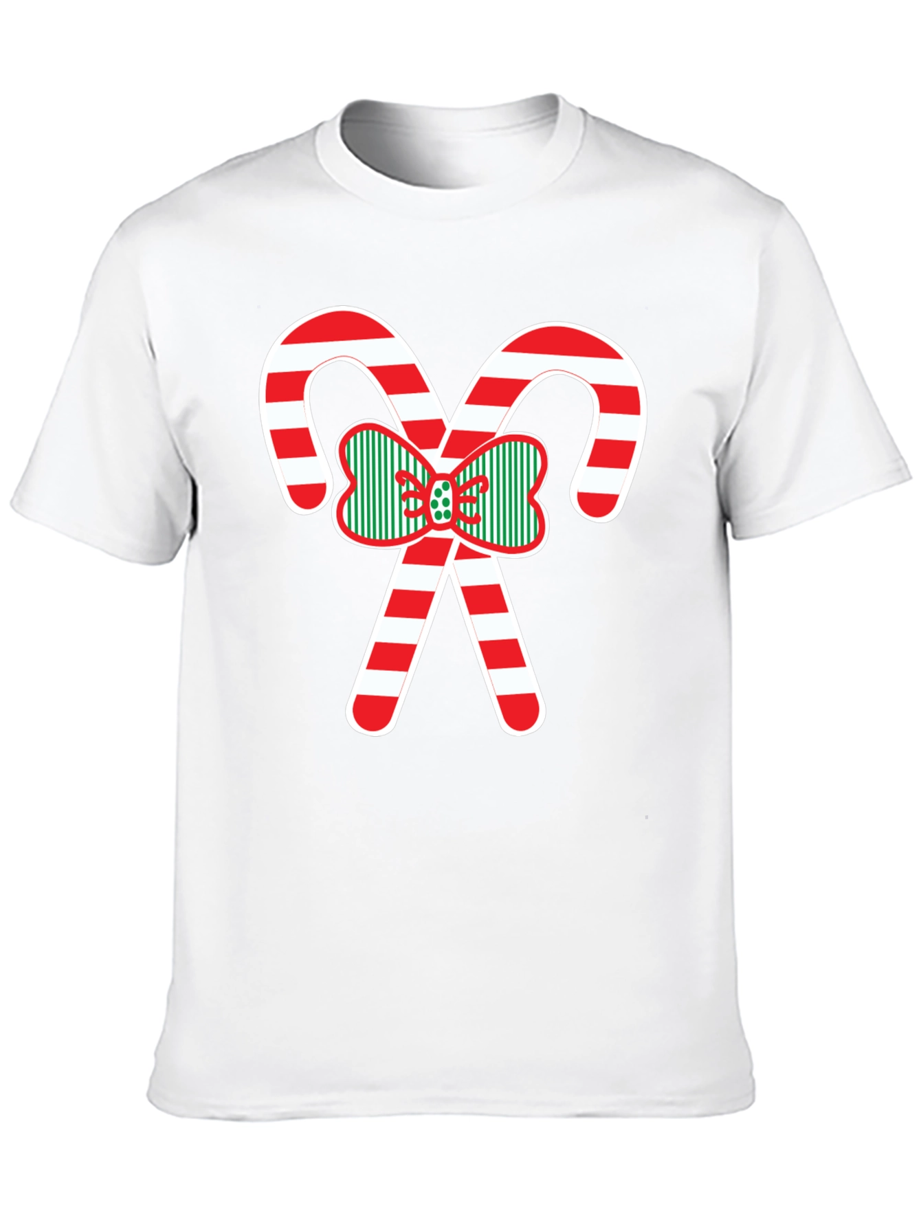 Christmas Candy Cane Bow T-Shirt
