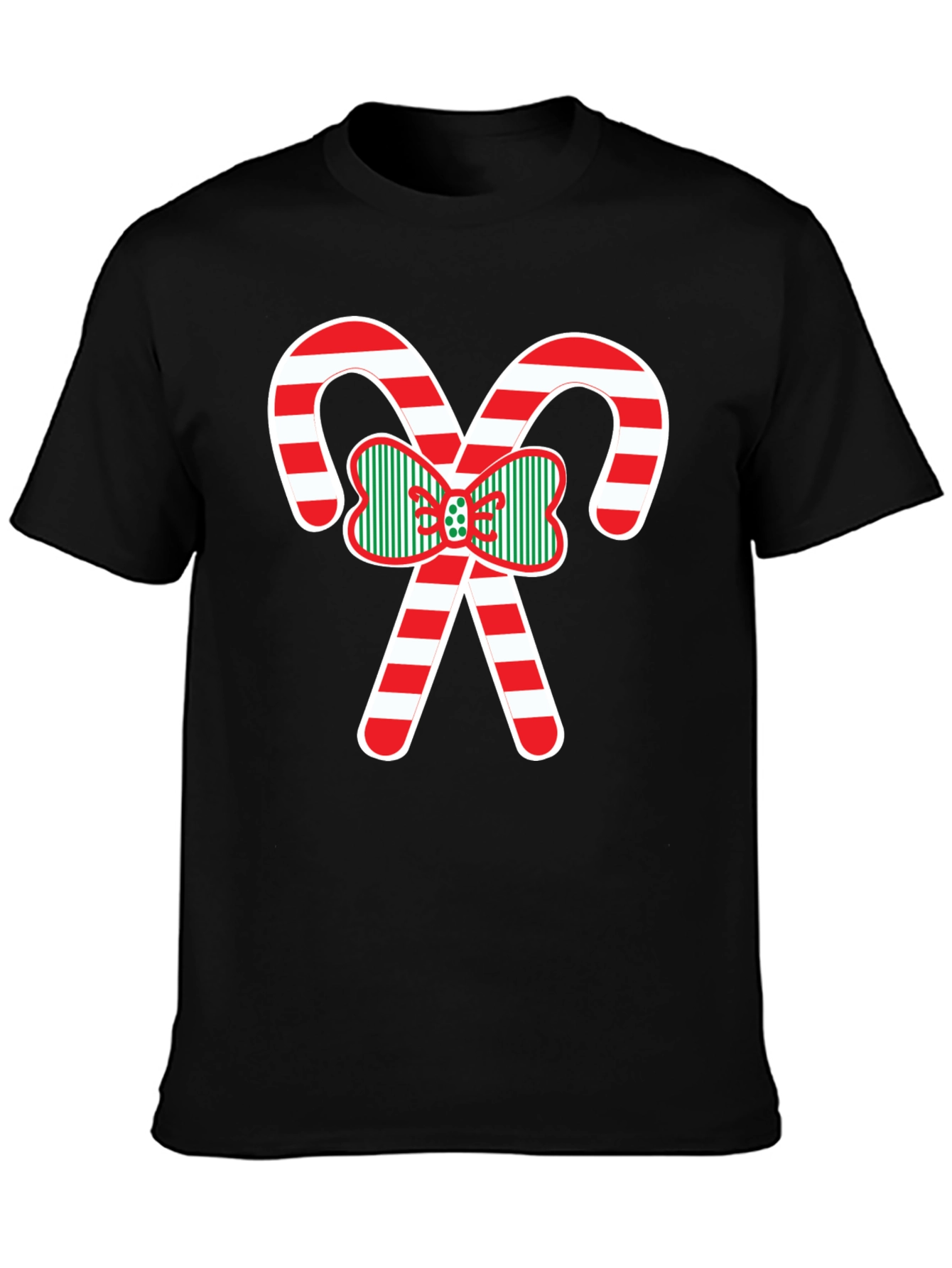 Christmas Candy Cane Bow T-Shirt