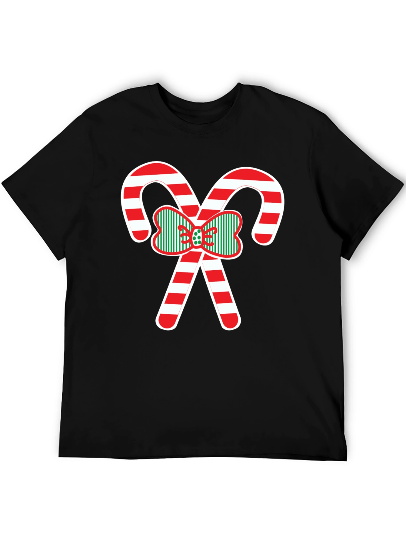 Christmas Candy Cane Bow T-Shirt