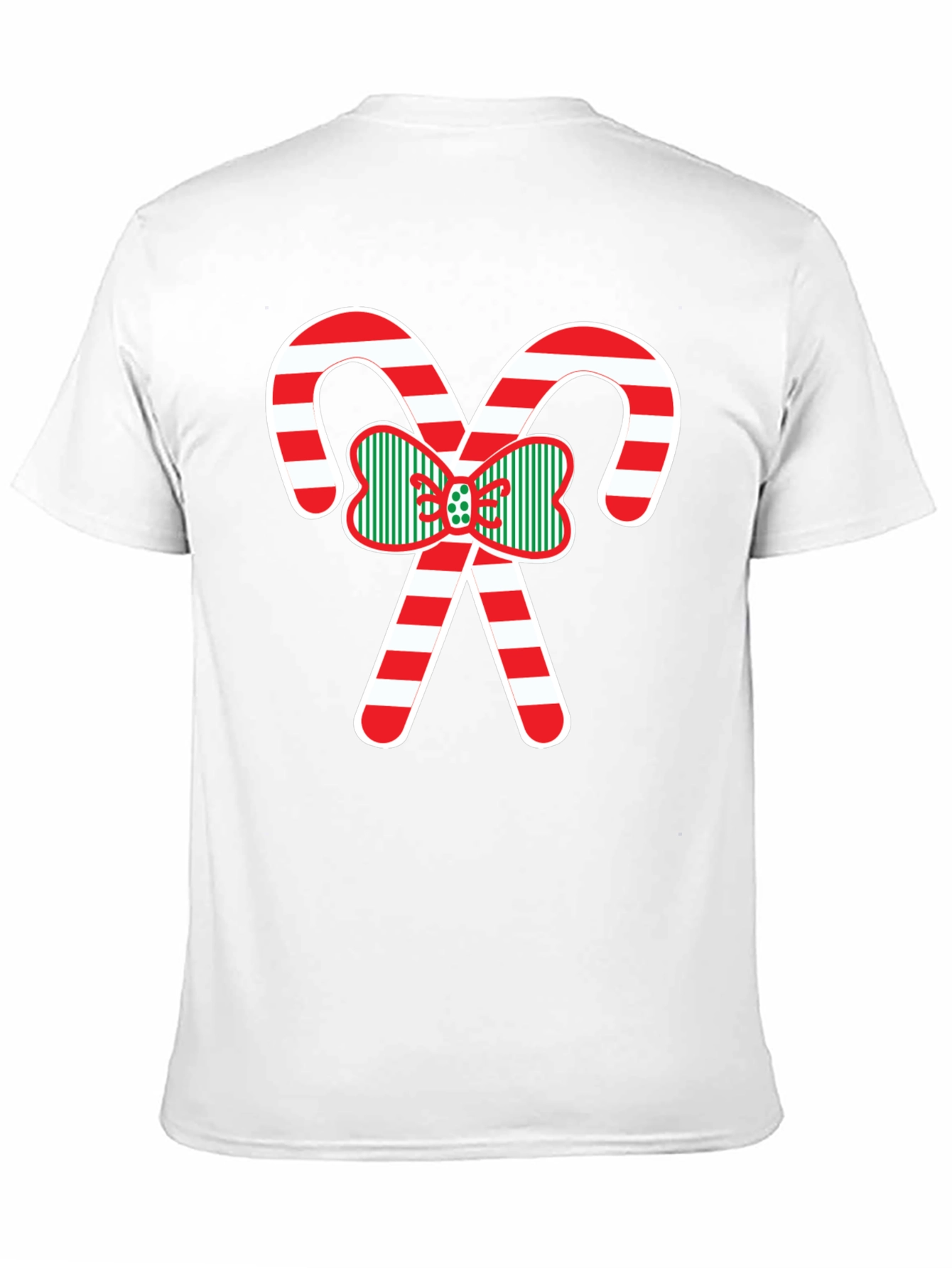 Christmas Candy Cane Bow T-Shirt